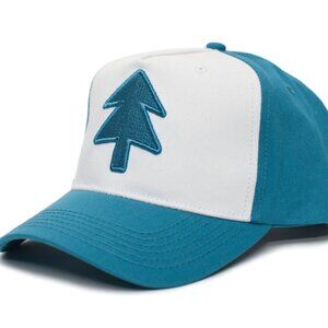 Dipper Aqua Pine Hat Embroidered Curved Gravity Falls Aqua/White Cap